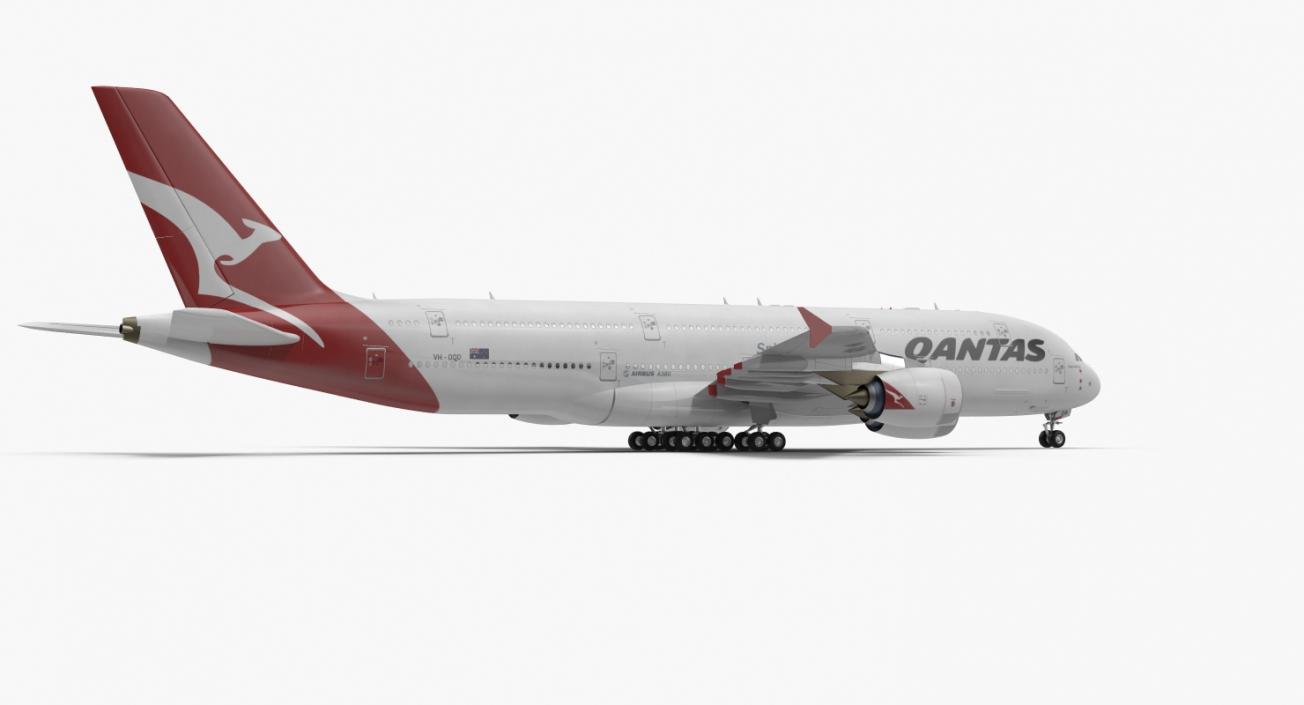 3D Airbus A380-1000 Qantas model